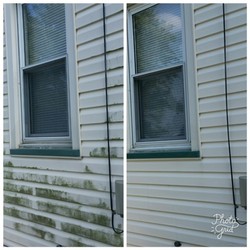 House siding cleaning before and after