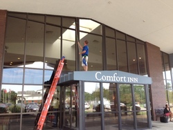 Squeaky Clean Commercial Window Cleaning at the Comfort Inn in Downtown Canton